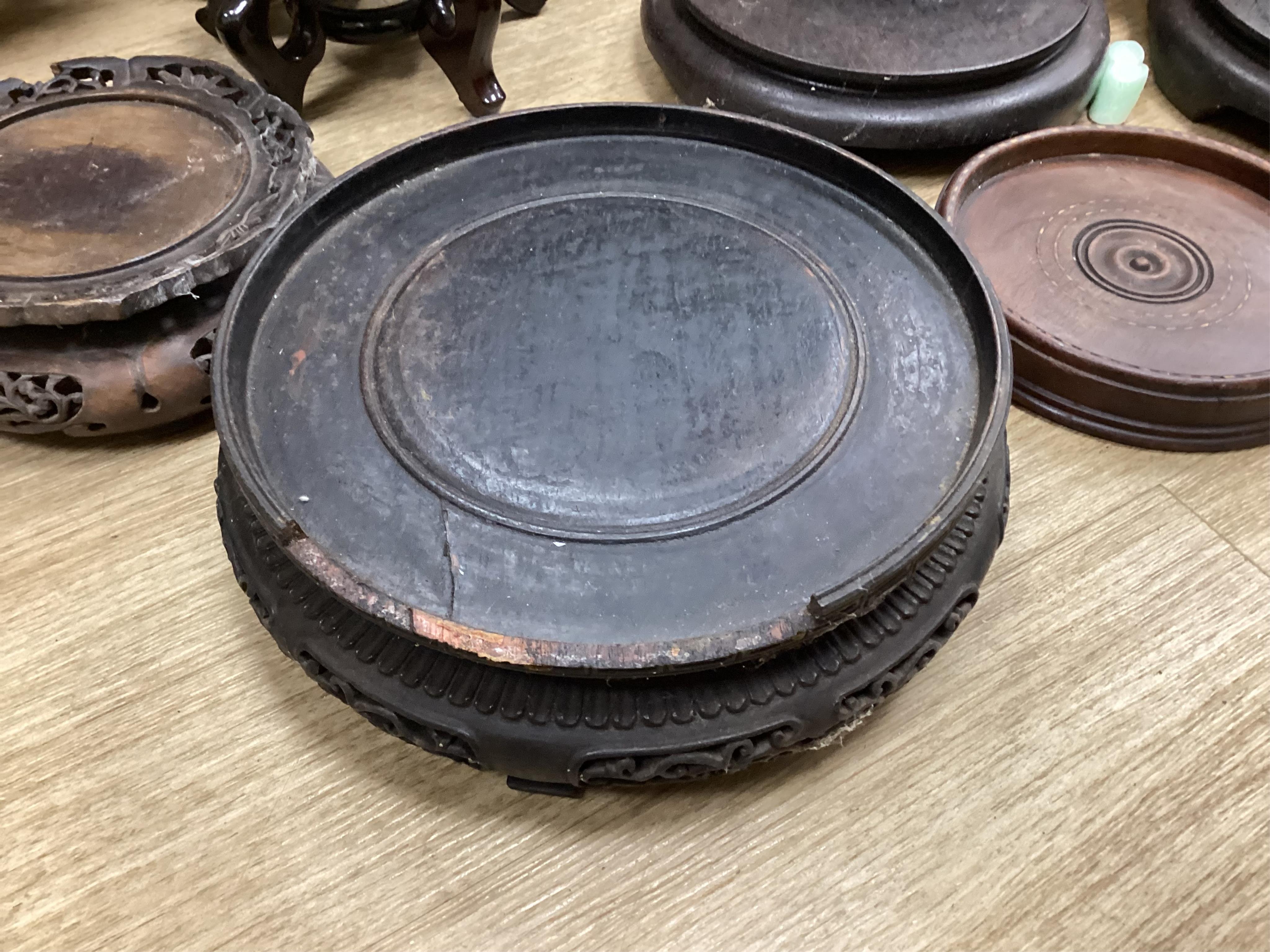 A group of large Chinese hardwood stands. Condition - varies
